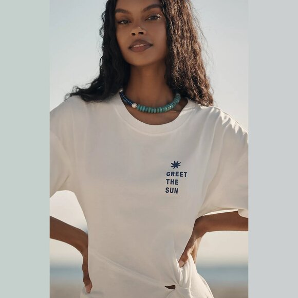 NEW Celandine - Petite Sizes XS,S, M, L Gathered T-Shirt Dress - White - Picture 4 of 7